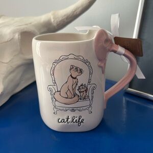 Rae Dunn Disney The Aristocats Duchess and Marie Cat Life Pink Bow Mug